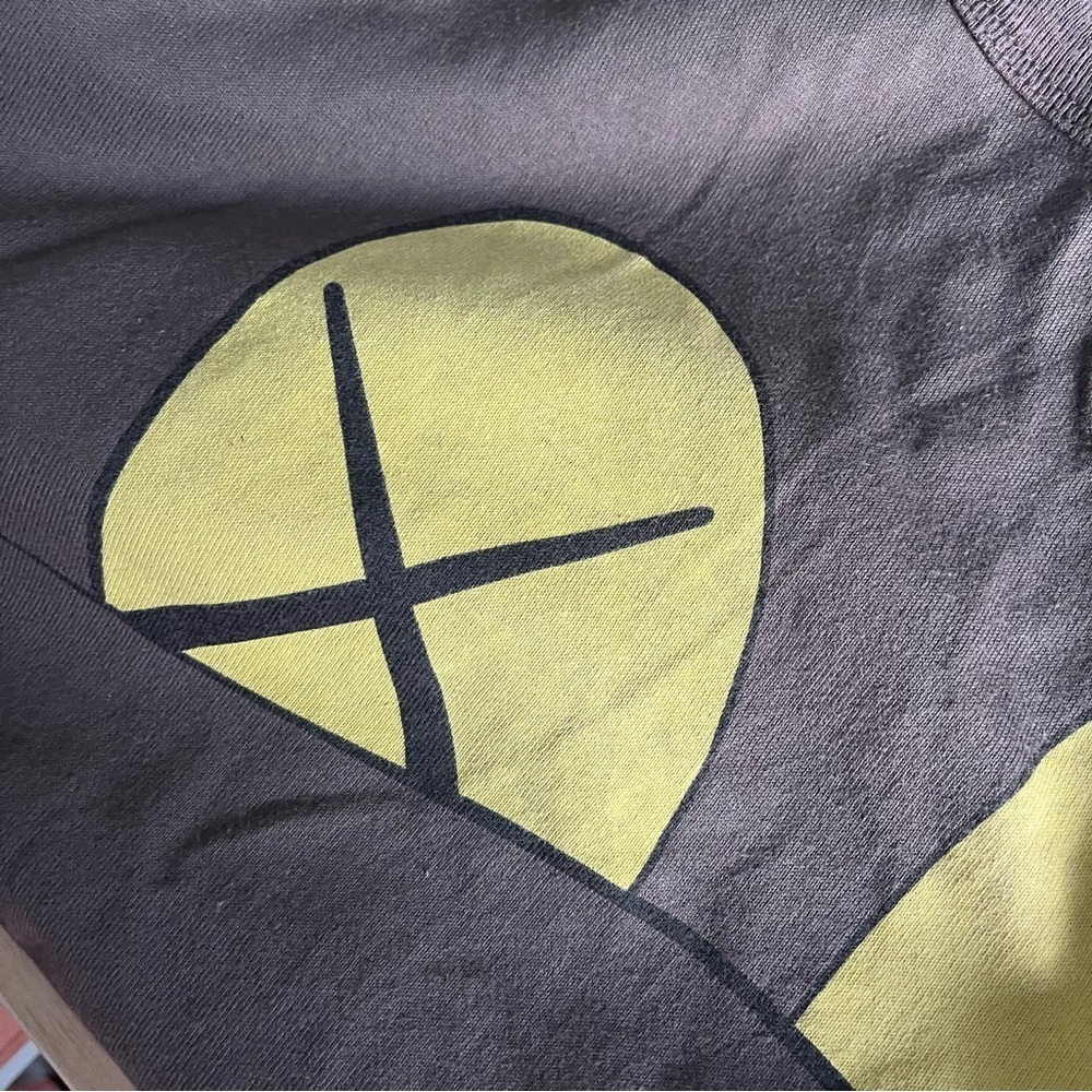 ORIGINAL FAKE sz 3 US sz M BROWN Eyes Tee Tshirt Medicom Toy KAWS - Picture 11 of 11